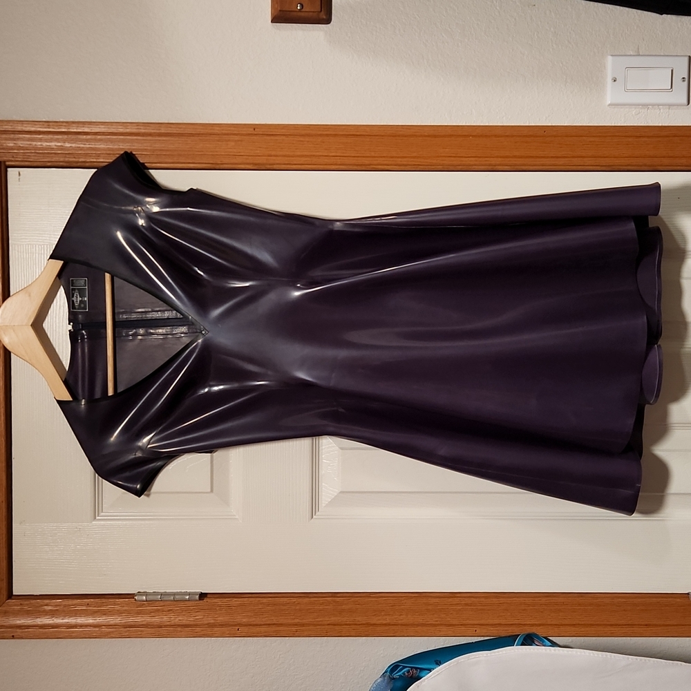 NWOT Libidex Latex Skater Dress in Purple